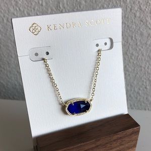 Gold Cobalt Pendant Necklace